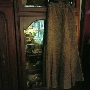 Vintage leatherish maxi swing skirt